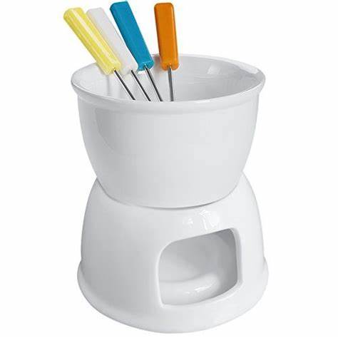 wholesale cheese chocolate swiss fondue set pot cheap white ceramic fondue set