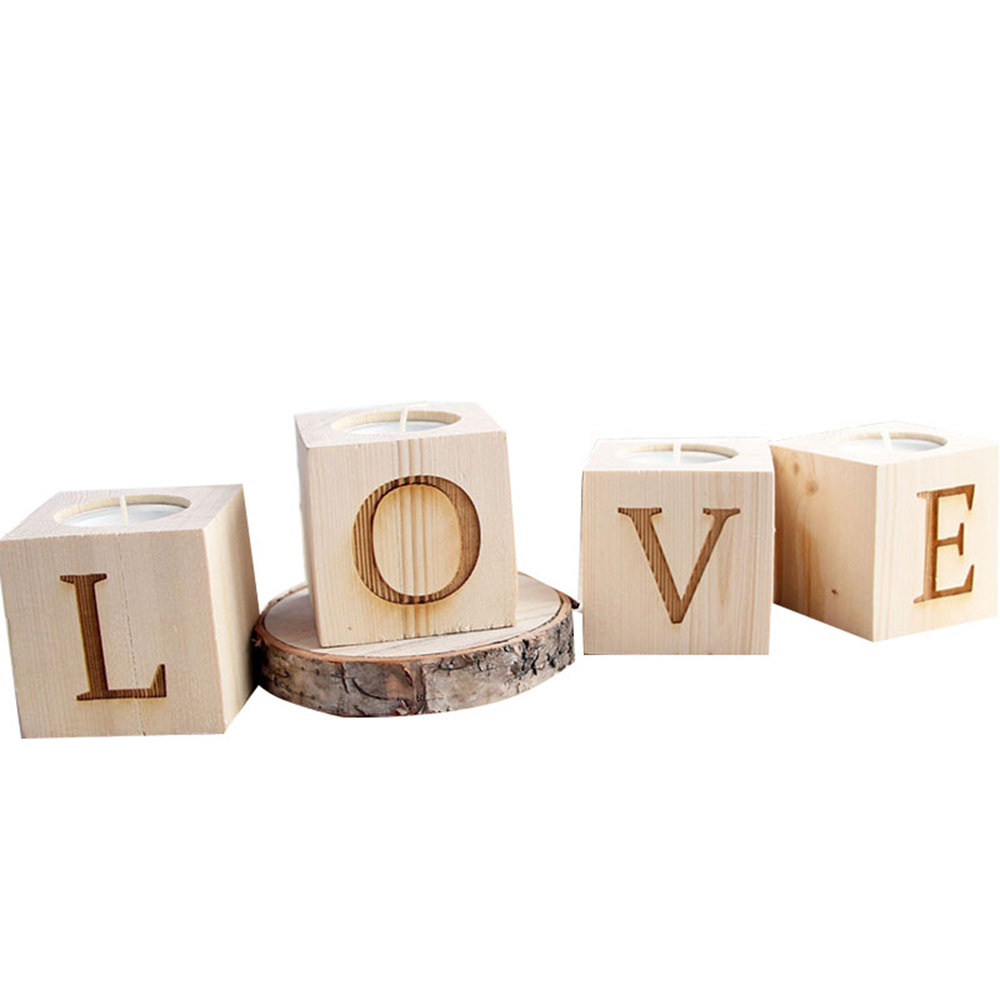Creative pine wooden candlestick wedding Wooden candlestick bar restaurant candlestick decoration