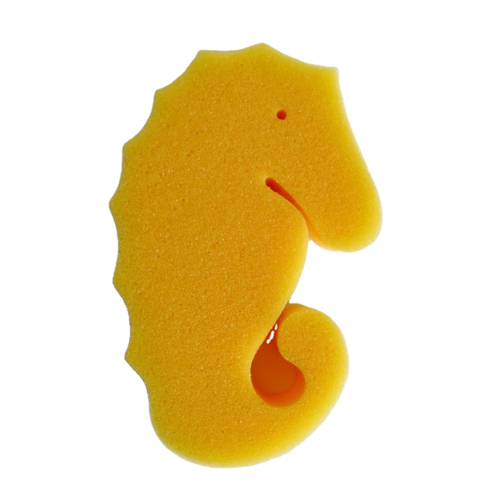 Cute Hippocampus Animal Shape Yellow Kids/Babys Bath Sponge