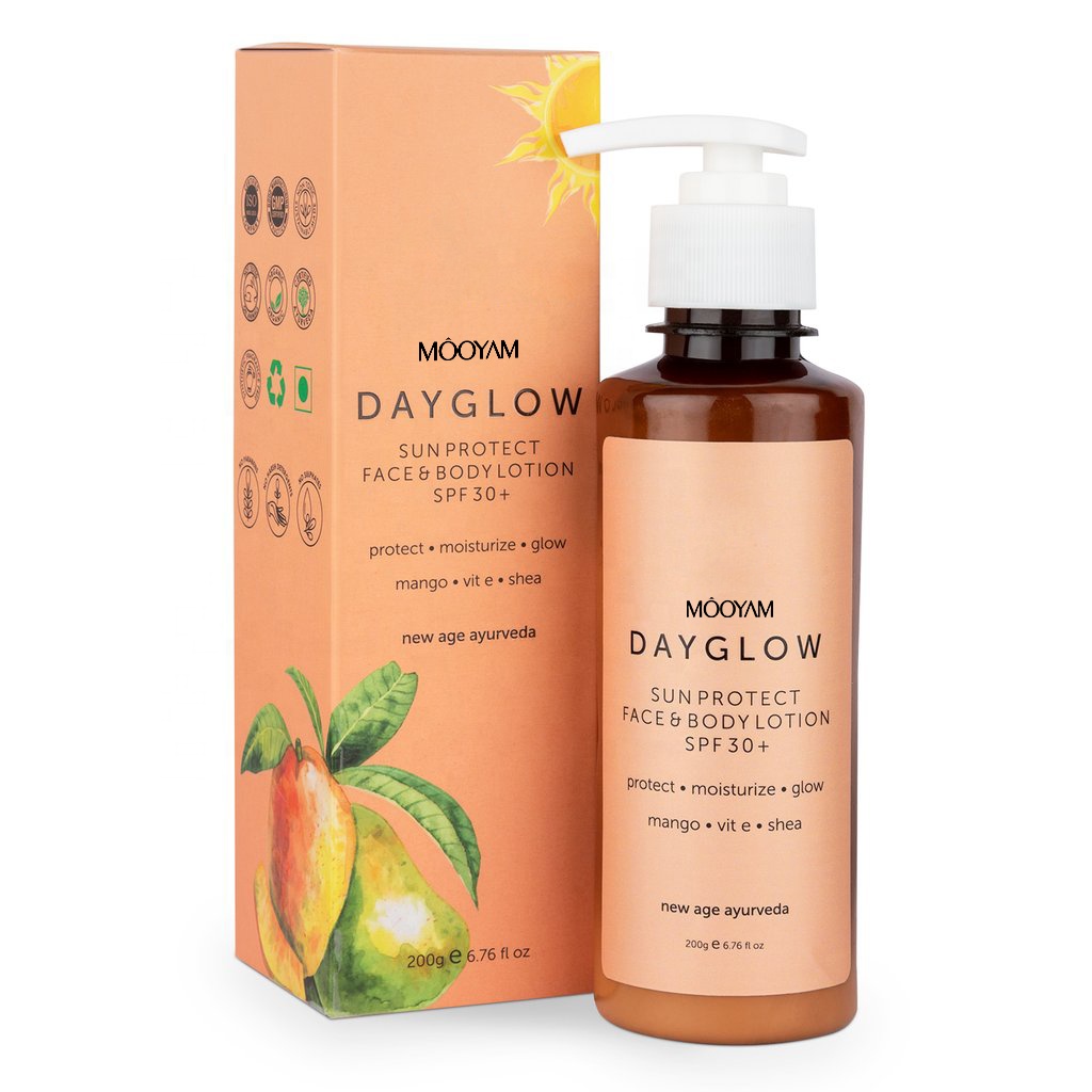 Private Label Day Glow Sunscreen Face and Body Lotion SPF 30+for All Skin Types