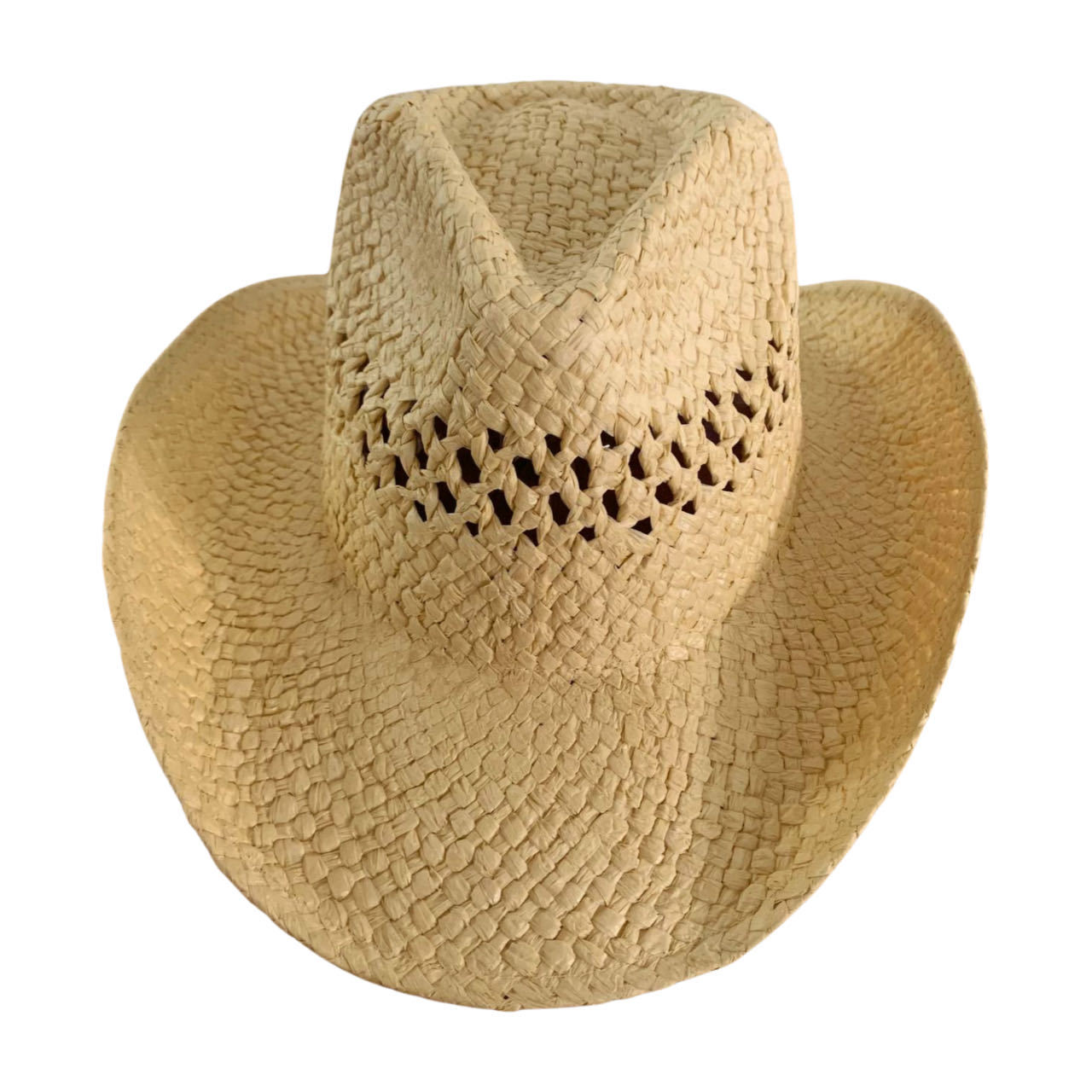 High quality customized hand made summer wide brim raffia straw cowboy hat