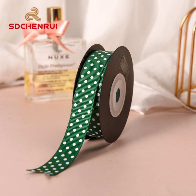 Желтая лента в горошек с принтом «grosgrain» 3/8 дюйма для детей 7/8