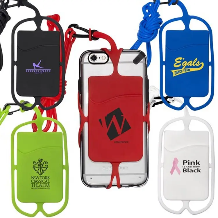 Universal Silicone Lanyard Cell Phone Holder Neck Strap Silicone Mobile Phone Holder With Lanyard