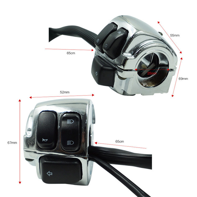 52mm Handlebar Control Switch Housing Wires Harness Fit for Motorcycle Touring items