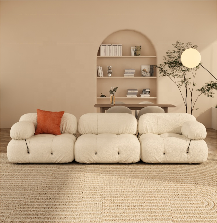 Home Furniture Apartment High Quality Modern Creative Modular Combination Boucle L Shape Corner 3 seat Couch Mario Bellini Sofa