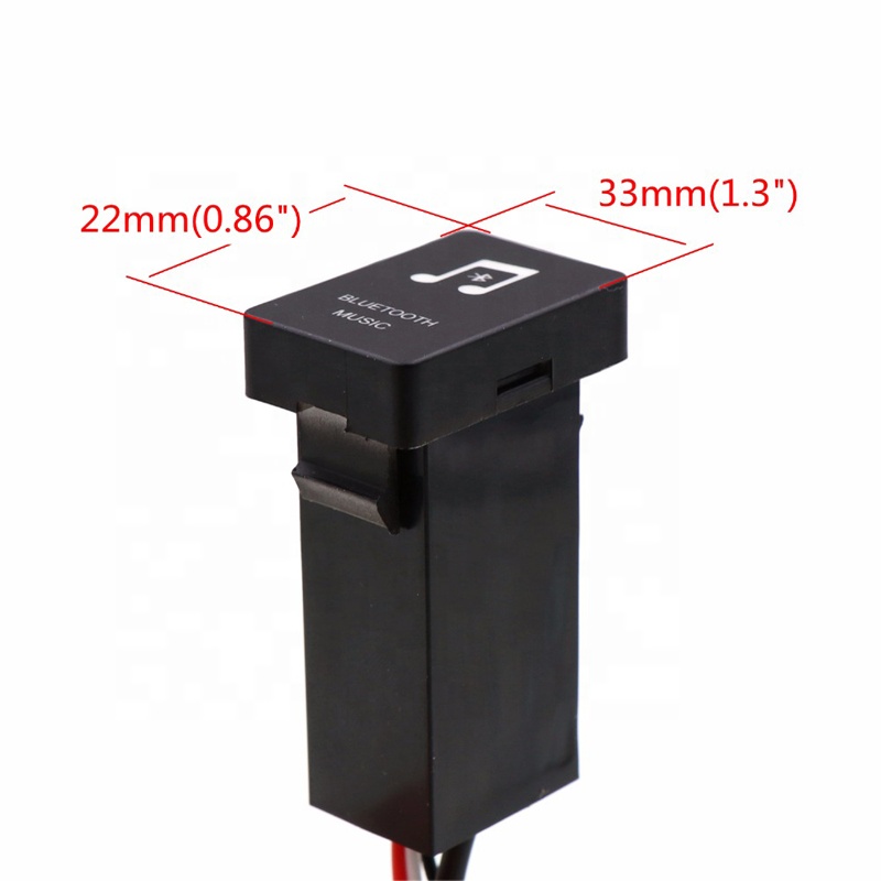 KT 33x22mm Auto Car BT Button Music Adapter Module Panel Install AUX Output