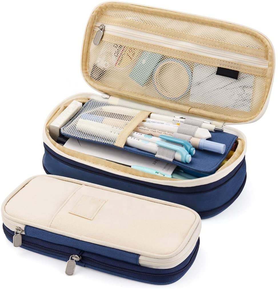 Manufacturer Wholesale Customized Big Capacity Durable Nylon School Pencil Case