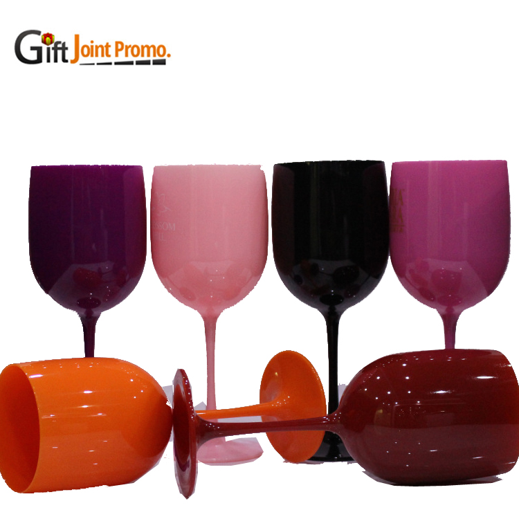 Customized Logo Shatterproof Plastic Drinkware Wine Glasses