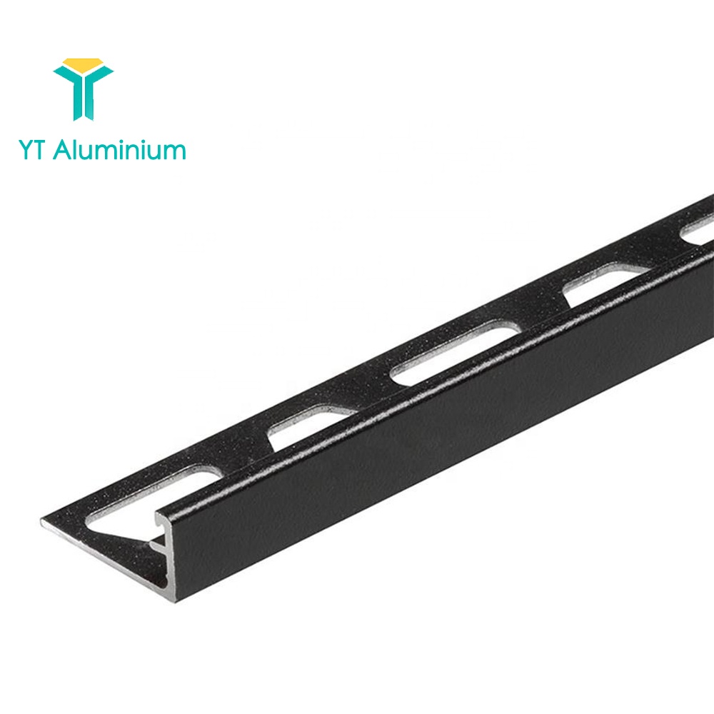 Anodized Tile Edge Trim Aluminum Powder Coated Matt Black Flexible Round Edge Tile Trim Profile