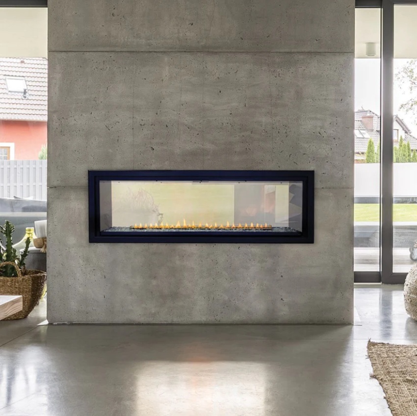 42-Inch Modern Design Two-Sided Gas Fireplace Vented Rectangle Fireplace with Remote Control for Indoor & Outdoor Use