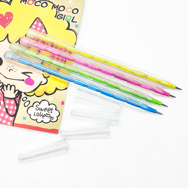 Maxwri Plastic Bullet Push Pencil HB Mulit-Point Creative Push Point Pencil Non-Sharpening For School Kids Writing Drawing