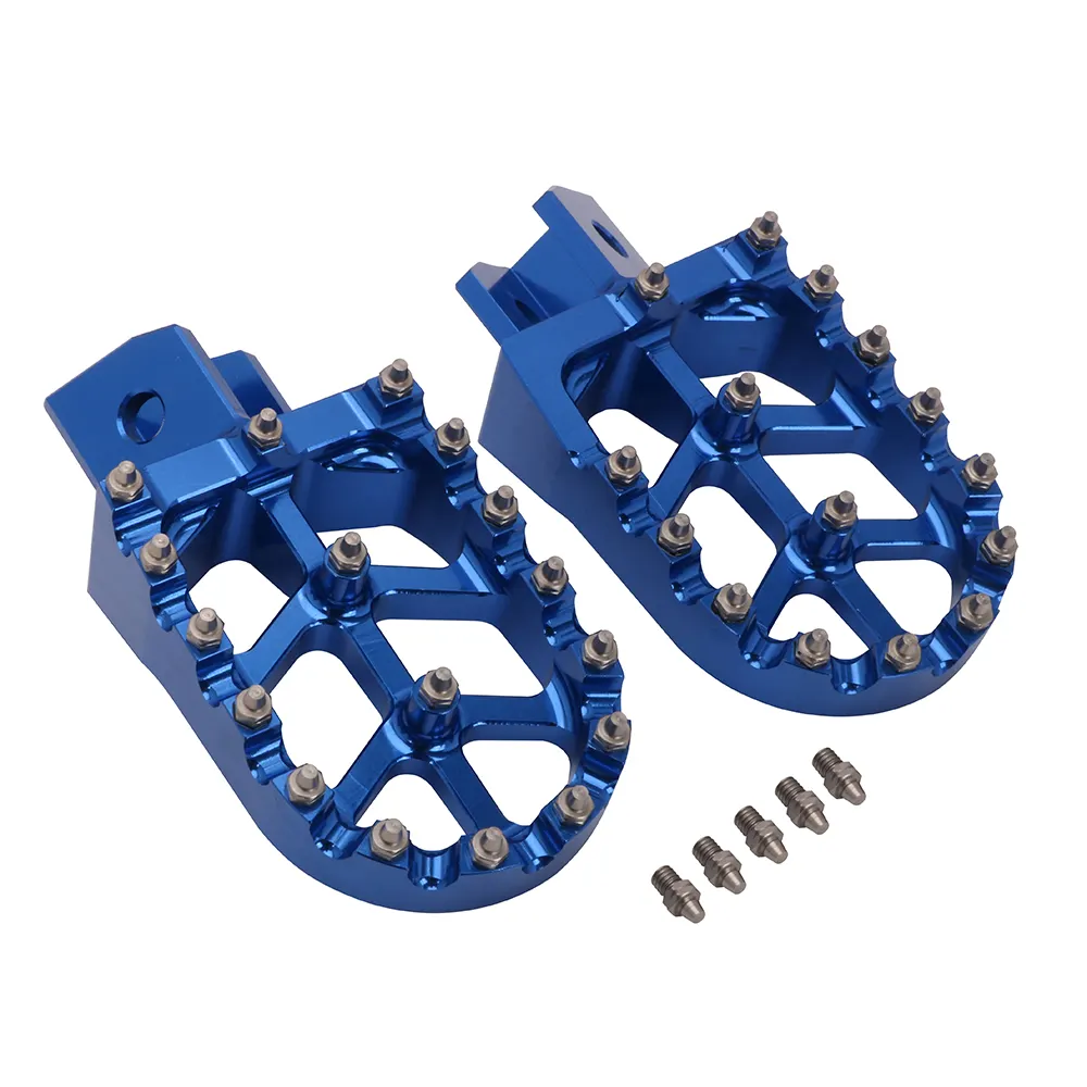 JFG 2021 HOT hot sale products PW50 80 Y-ZINGER TW200 Motorcycle Billet MX Wide Foot Pegs Pedals Rest Foot pegs Blue For Yamaha
