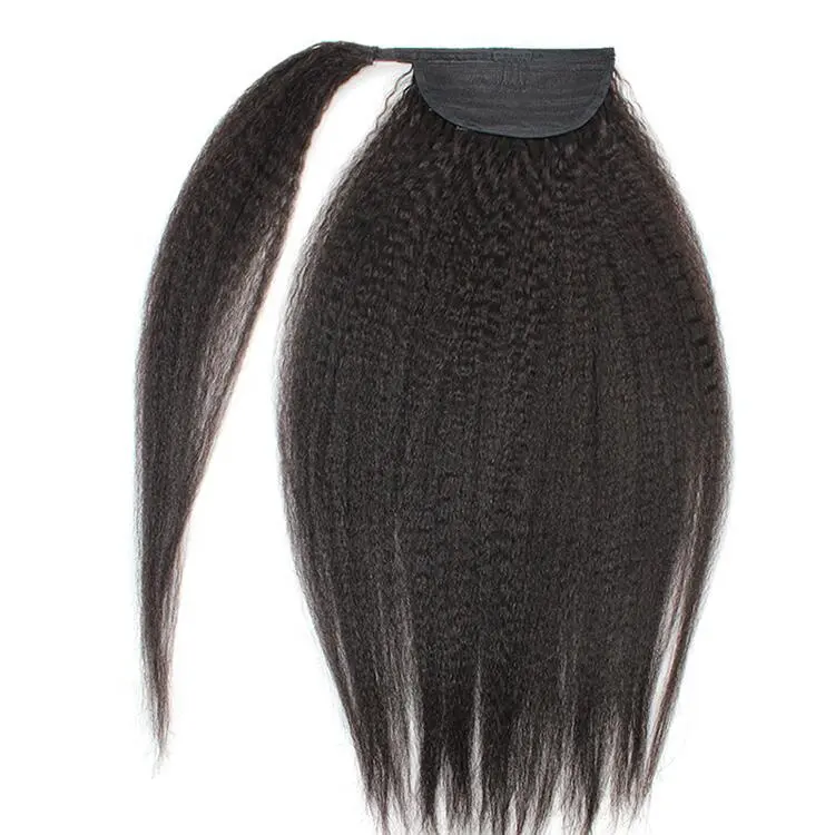 Brazilian Kinky Straight 100% Human Hair Ponytail For Black Women