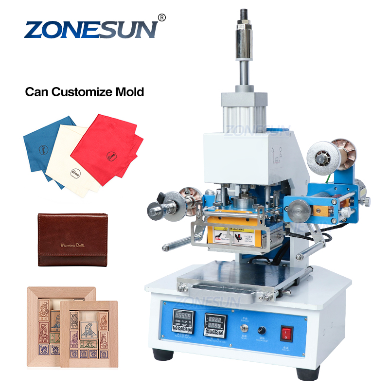 ZONESUN ZY-819E, пневматическая штамповочная машина, машина для сгибания кожаных логотипов, машина для нанесения надписей, штамповка логотипа, штамповка визитки