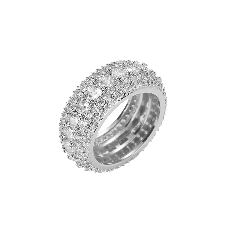 В стиле «хип-хоп» для мужчин со льдом из кубического циркония Bling Круглый 10 мм кольцо цвета: золотистый, серебристый цвет CZ ювелирные изделия кольца Подарки