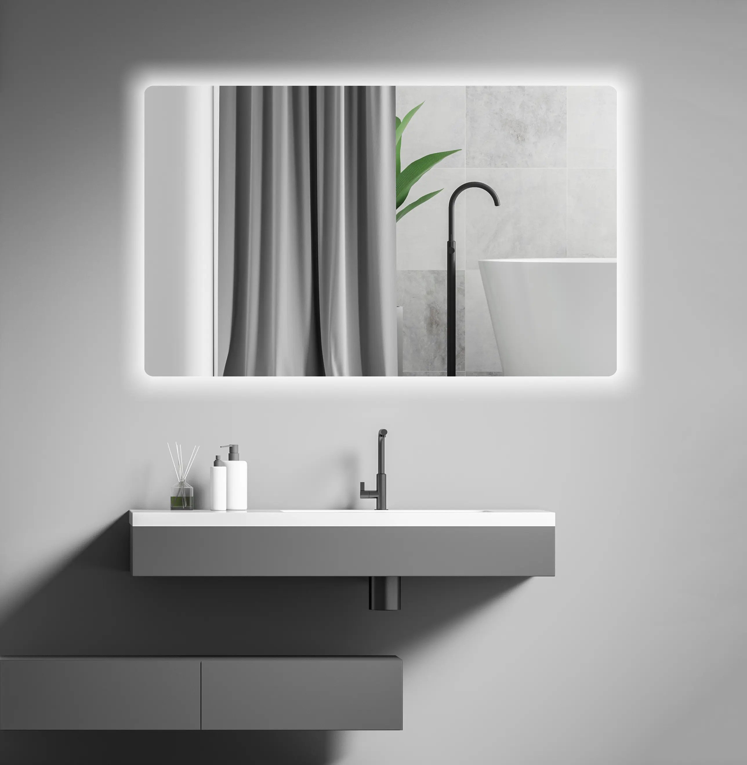 Anti Fog Contemporary Wall Electronic Miroir Smart Led Bathroom Mirror Square Frameless Mirrors Manufacturers