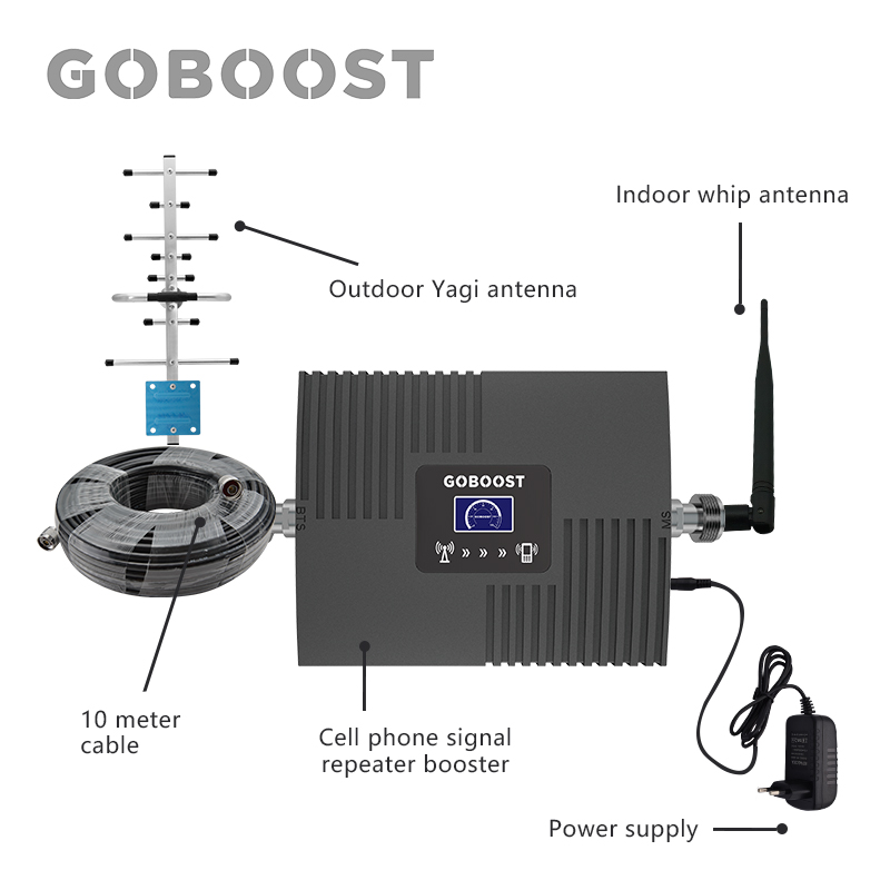 Высококачественный ретранслятор сигнала мобильного телефона GOBOOST LTE2600 2G/3G/4G 2600HMz AGC/ALC, усилитель сигнала сотового телефона/ретранслятор