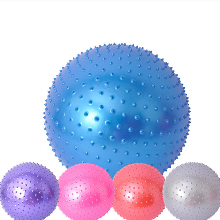 Premium Quality 65cm Diameter Custom Logo Color Sports Barbed Yoga Ball With Pump