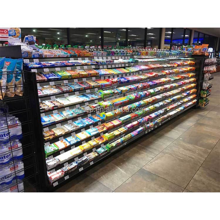 Современный продуктовый магазин на заказ, розничная продажа, стеллаж для конфет с металлической проволокой, полки для гондолы и супермаркетов
