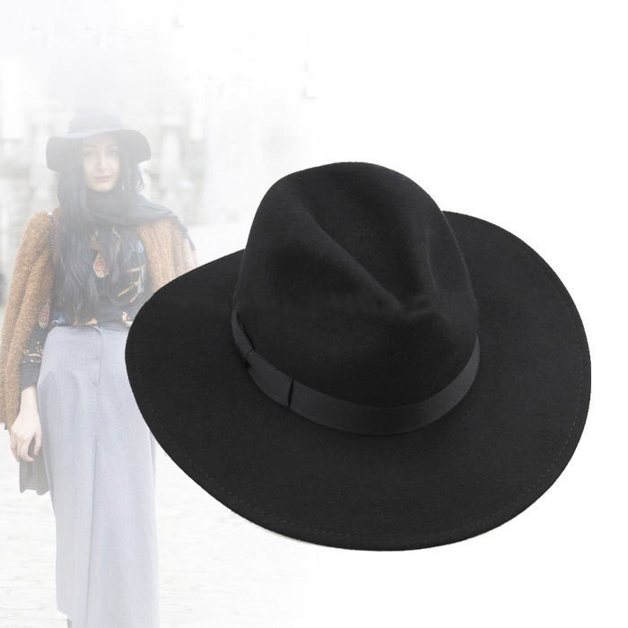 Оптовая продажа Западный стиль Красивая шерсть Fedora женские шапки