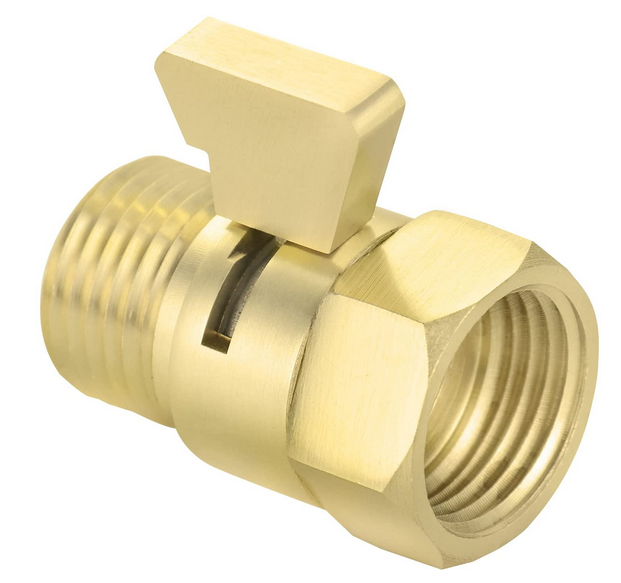Gold Shower Shut Off Valve Brass with Handle Lever Water Flow Control Valve Flow Regulator Polished Chrome