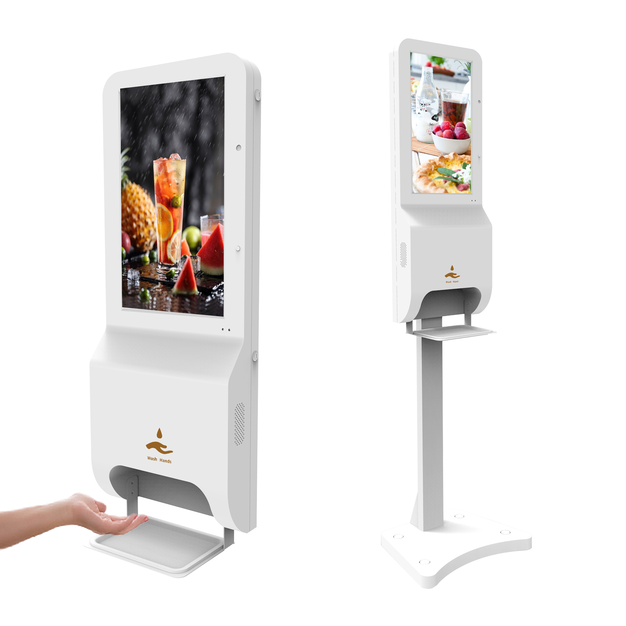 lcd electronic hand sanitizer touch free digital signage totem android advertising display