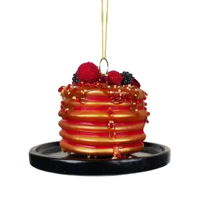 NOXINDA 2024 New Product Cake with Berry Topping Pancake Breakfast Dessert Food Christmas Tree Decoration Supplies