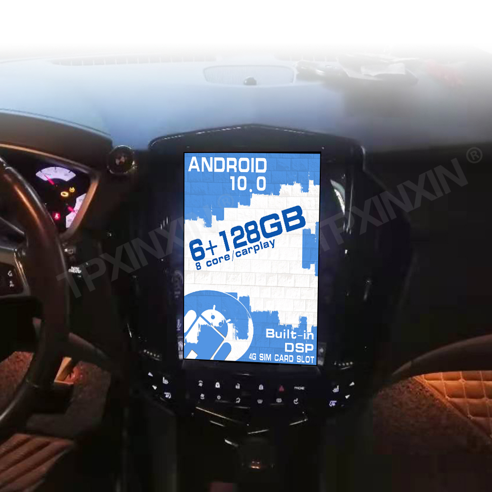 Большой экран Tesla 128 ГБ для Cadillac SRX 2009 - 2012 Android Радио Мультимедийный видеоплеер Автомобильный GPS-навигатор Аудио