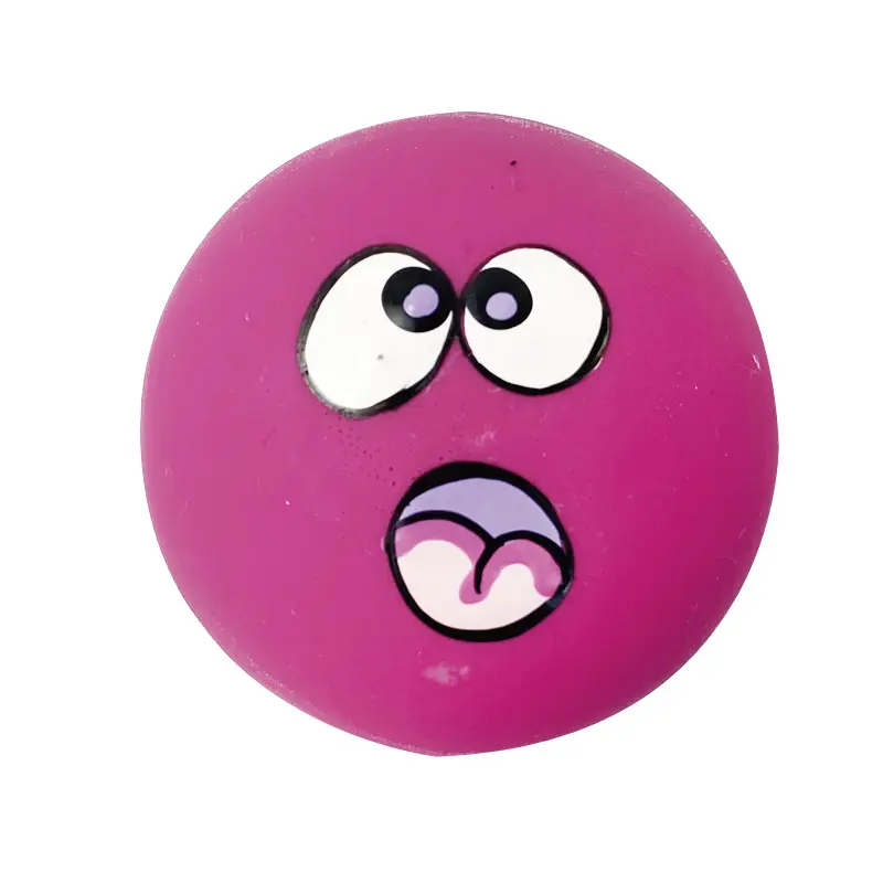 Eco Friendly Funny emoticons latex sounding toy Small Medium Pet Dog chew toy ball