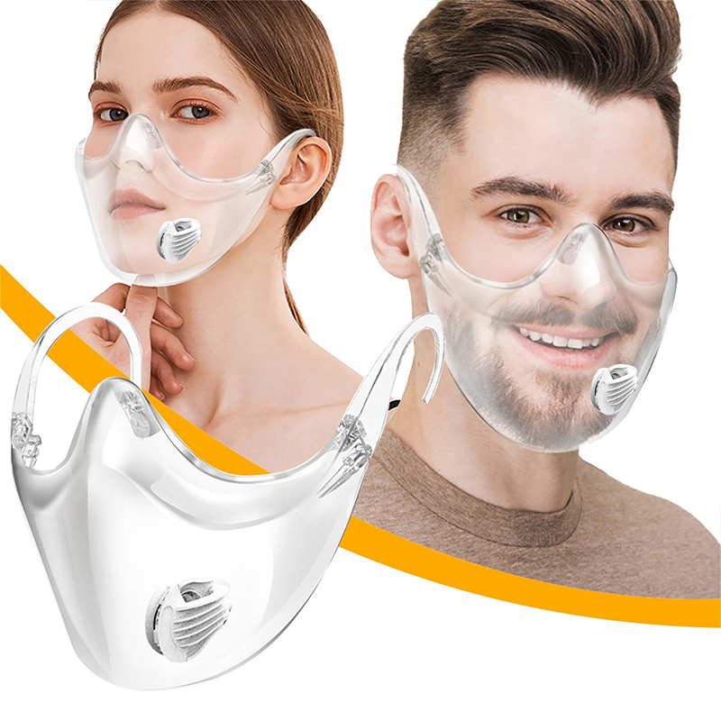 Transparent Anti Fog Dust Face Mask Respirator Reusable Washable Fully Clear Face Shield Plastic Face Mask