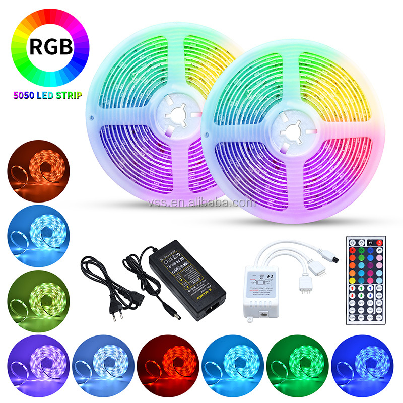 Водонепроницаемый пульт дистанционного управления RGB SMD 5050 с 44 клавишами, набор гибких светодиодных лент RGB, 5 м, 10 м
