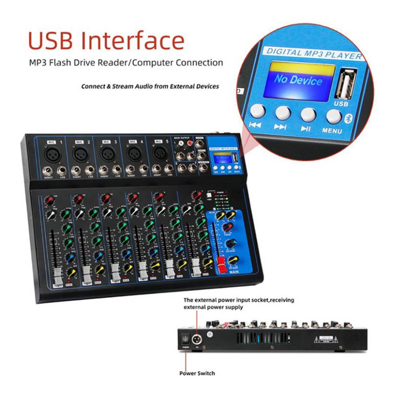 GAX-UF7 мини аудио микшер с Usb с низкой ценой