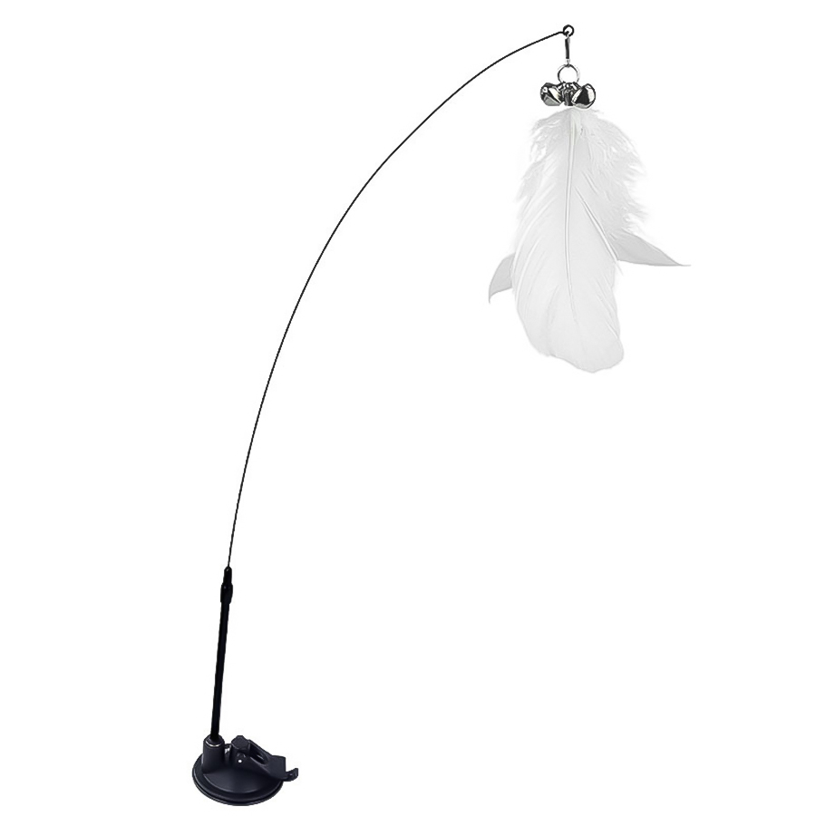 Cat toy Lazy automatic teasing cat stick feather suction cup with bell baby pet toy
