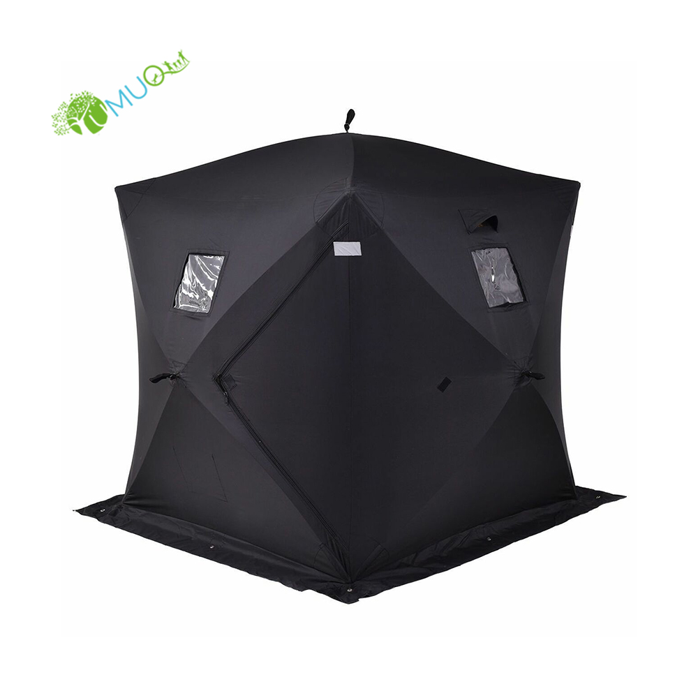 YumuQ 6.5' Pop-Up Insulated Ice Fishing Tent, 2-3 Person Protable Winter Ice Cube Fishing Shelter Tent for Outdoor Fishing