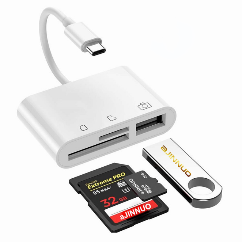 Type-C2.0USB три-в-одном кард-ридер, мобильный телефон многофункциональная камера SD/TF card reader устройство чтения карт
