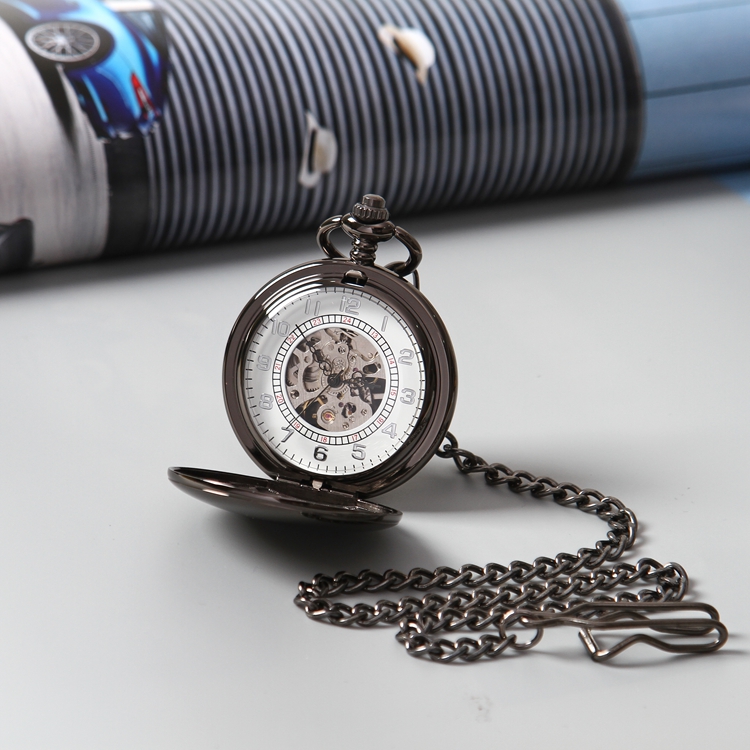 2021 SHUHANG Pocket Watches Men Mechanical Hand Winding Vintage Retro Custom Logo Bronze Watch