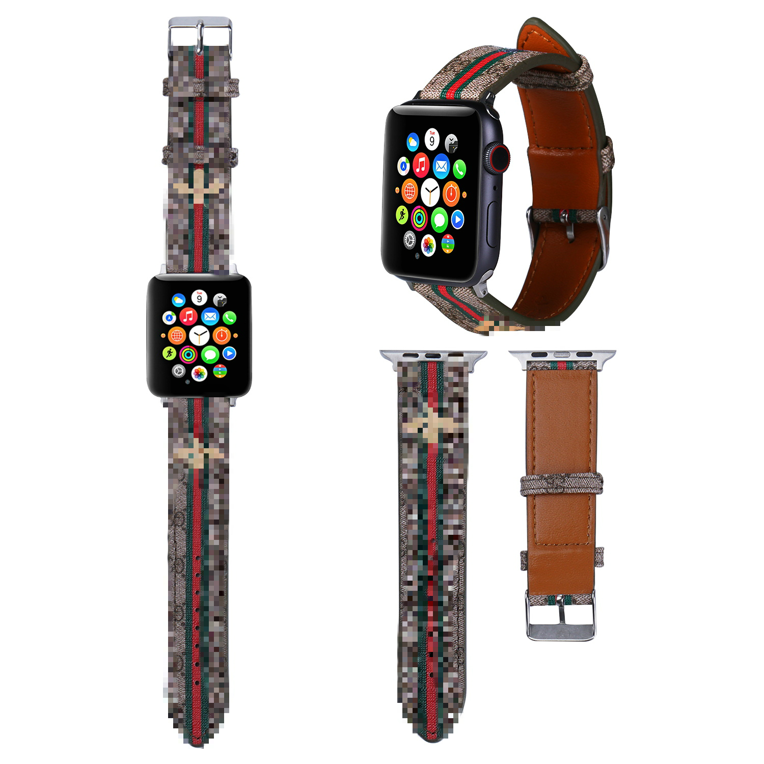Роскошные часы HuaMJ, кожаный ремешок для Apple Watch 6 5 4 3 2 1