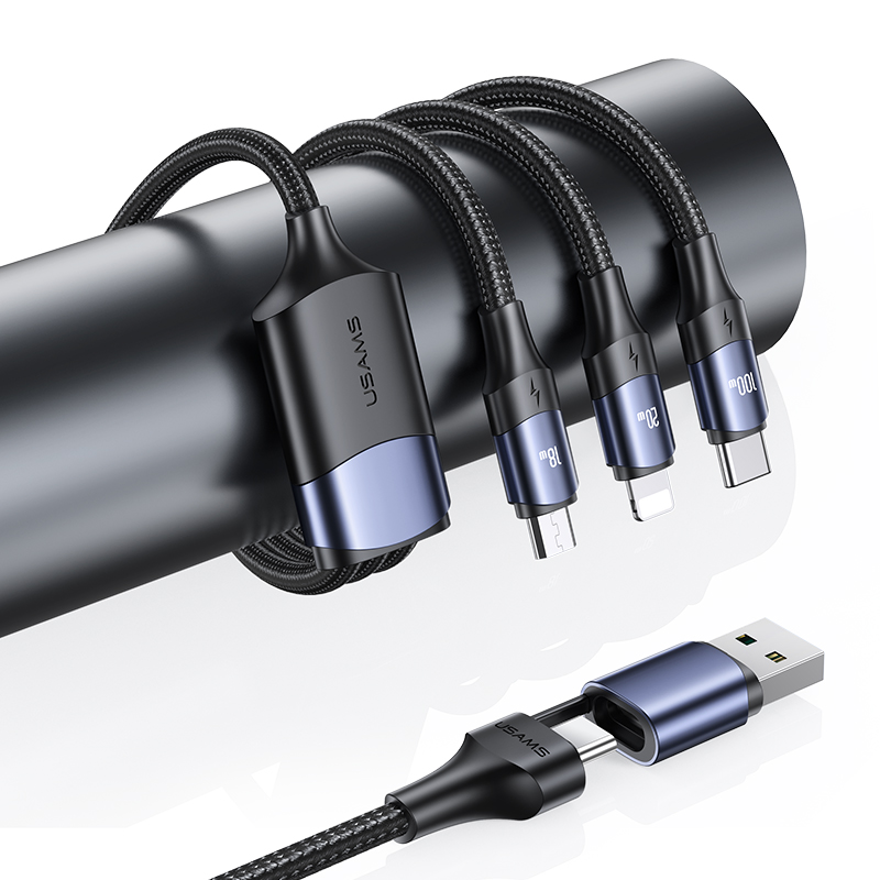USAMS New SJ511 Universal 3in 1 usb c to c 100W fast charging and data cable for mobile phones