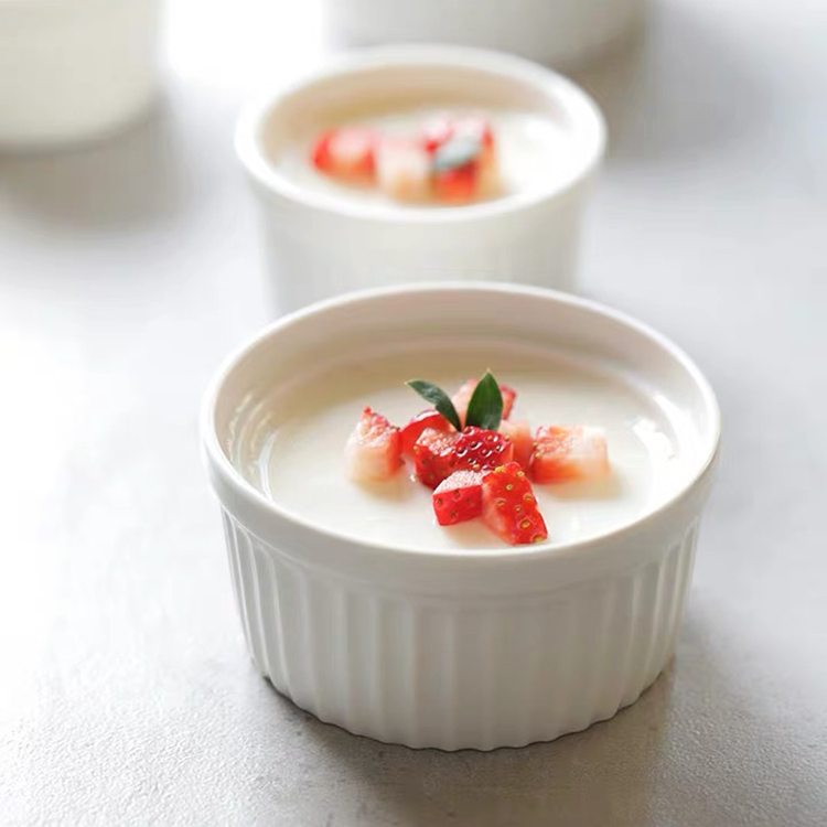 3,5 дюймовая однотонная полностью глазурованная фарфоровая чаша Ramekin для мороженого, микроволновая печь, безопасные керамические блюда для суфле