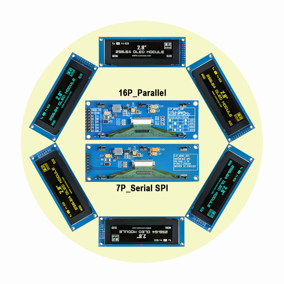 Реальный OLED-дисплей, 2,8 дюйма 25664 256*64x35 мм SSD1322, Параллельный Последовательный SPI графический ЖК-модуль, дисплей LCM, панель экрана