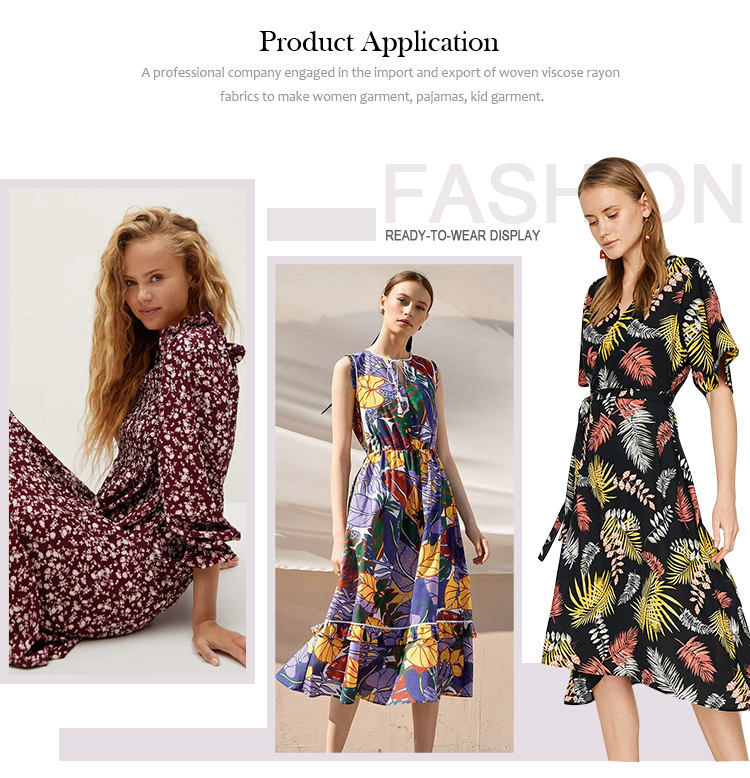 Good quality wholesale cheap 30s 100% rayon viscose spun printed yarn woven fabric price