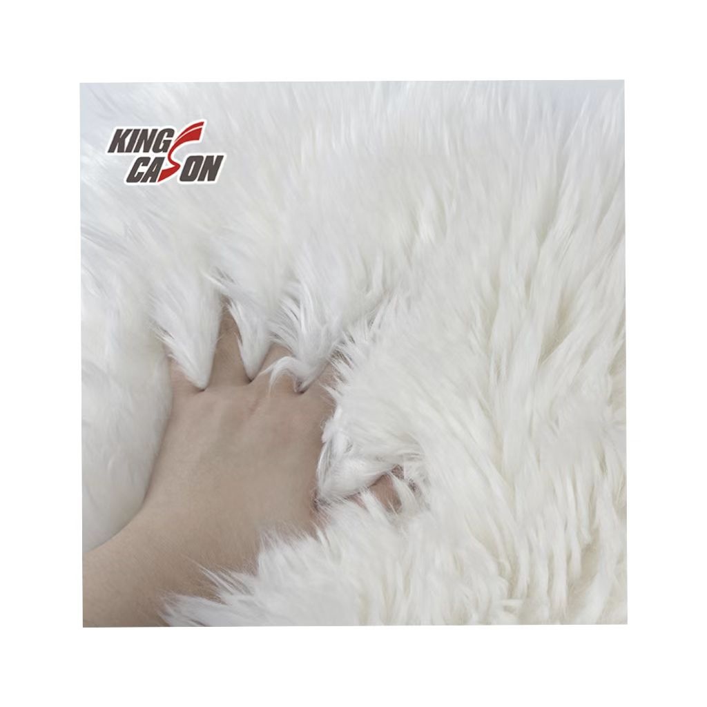 Kingcason New Design Long Plush Custom Color Solid Thick Warm Faux Fur Knitting Heavyweight White Rabbit Faux Fur For Toys