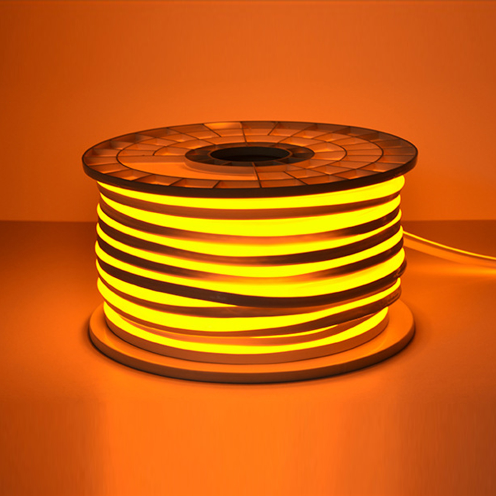 DC 12V Flexible Yellow Led Neon Light Strip 120Led/m Waterproof Lighting Outdoor Christmas Decor Double Row LEDs Light Strips
