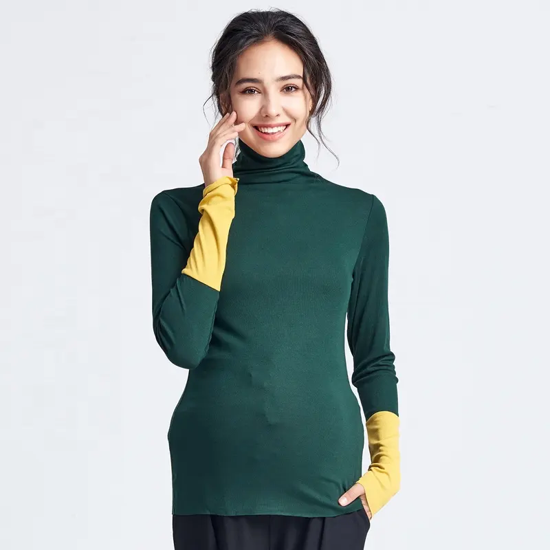 Autumn Wholesale High Neck Maternity Clothes Comfortable Wear Pregnant Clothes Tops For Women