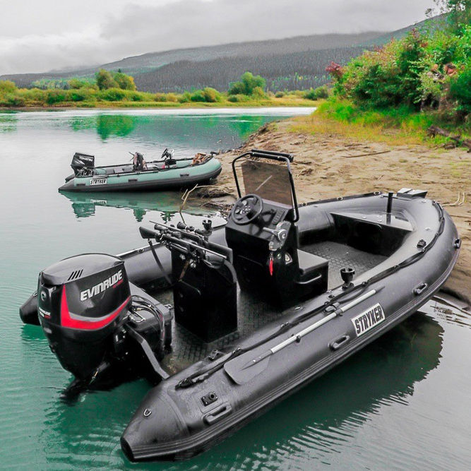 Inflatable Aluminum Floor PVC Hypalon Rescue Rowing Boat With Ladder and Bimini Top