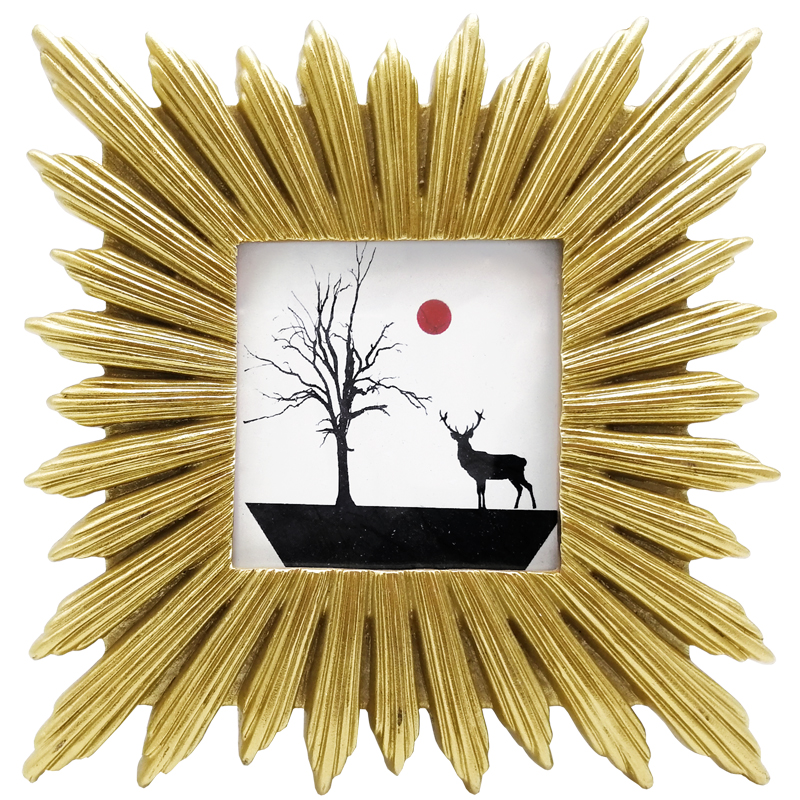Desktop Decoration Classical Resin Craft Luxury Golden Realistic Polyresin Photo Picture Frame