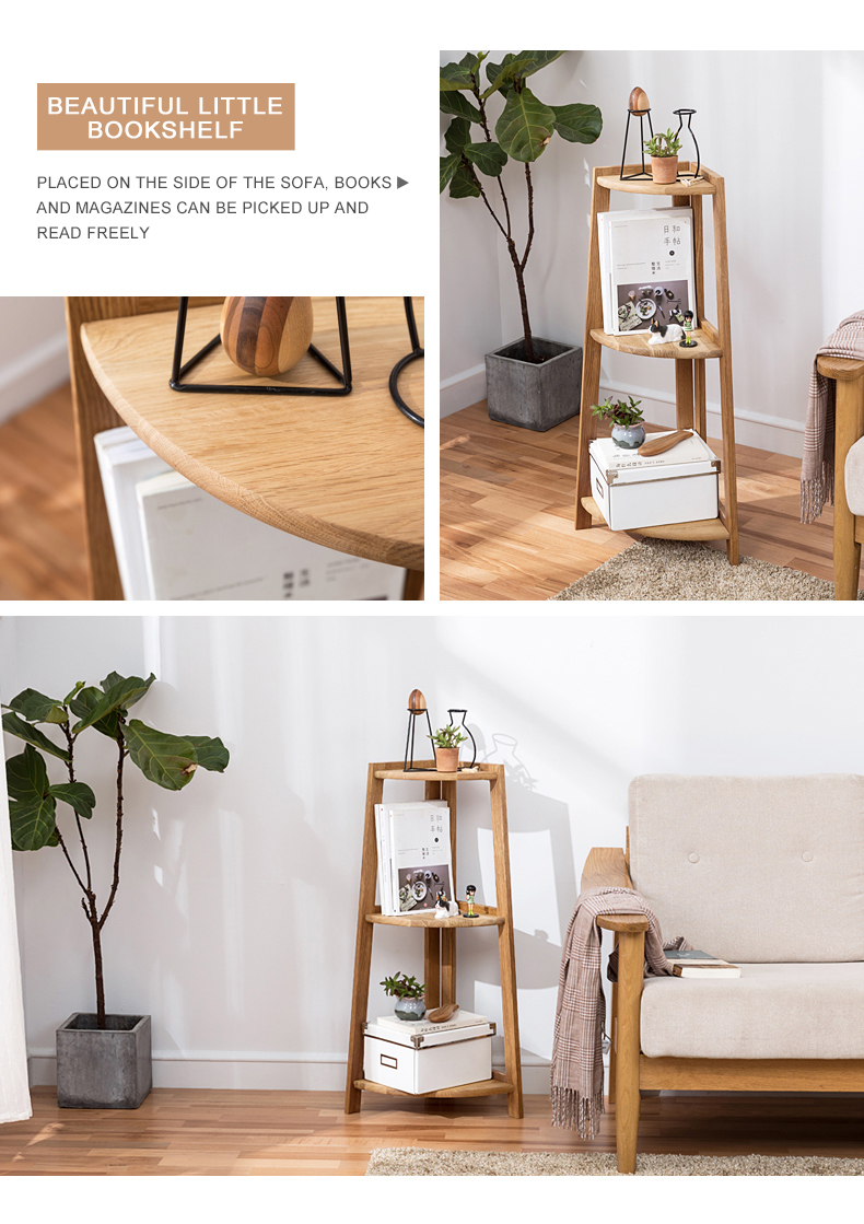 Wood flower racks in three layers size in door or out side living room corner rack