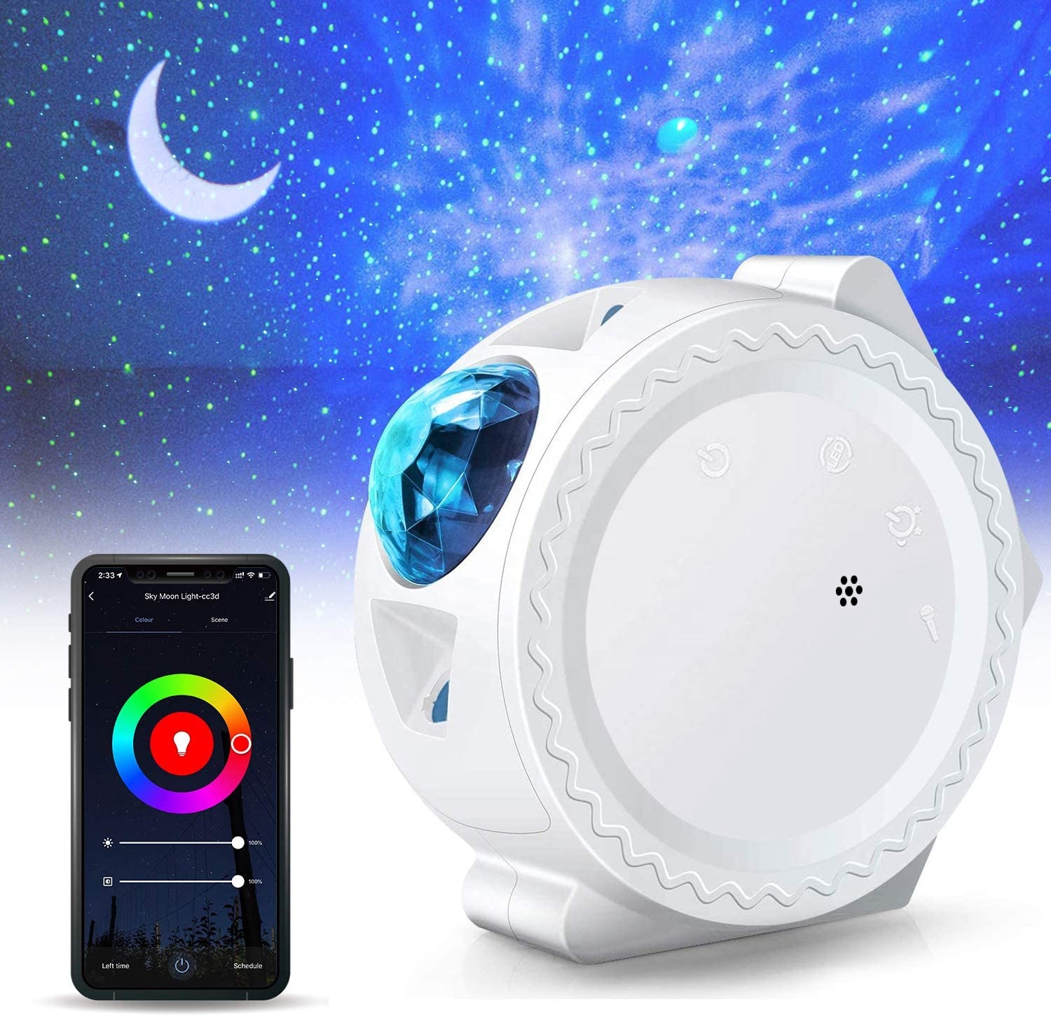 Biumart обновления Smart WIFI Galaxy проектор 3 в 1 APP управление Звездный проектор звездного неба Луны лампа ночник с бесплатным логотипом