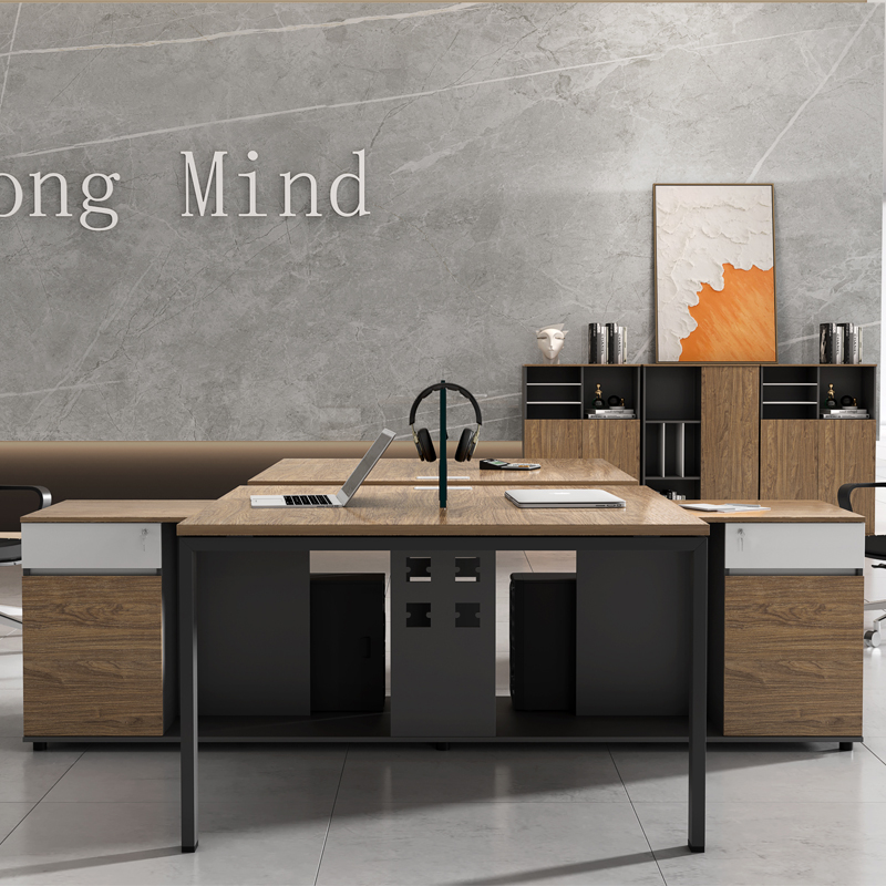 Modern table furniture open orange modular 3 seat 4 people cubicles partitions office workstation
