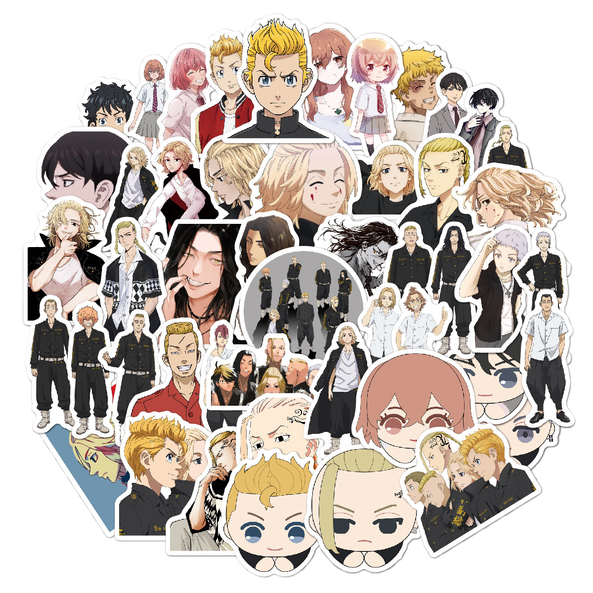 50 pcs customer printing Cartoon anime vinyl stickers pack for Trendy Luggage Laptop Water Bottles tokyo revengers stickers